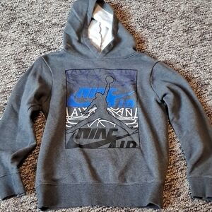 Nike Gray Hoodie with Blue Graphic